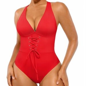 SHAPELLX Red One Piece Swimsuit